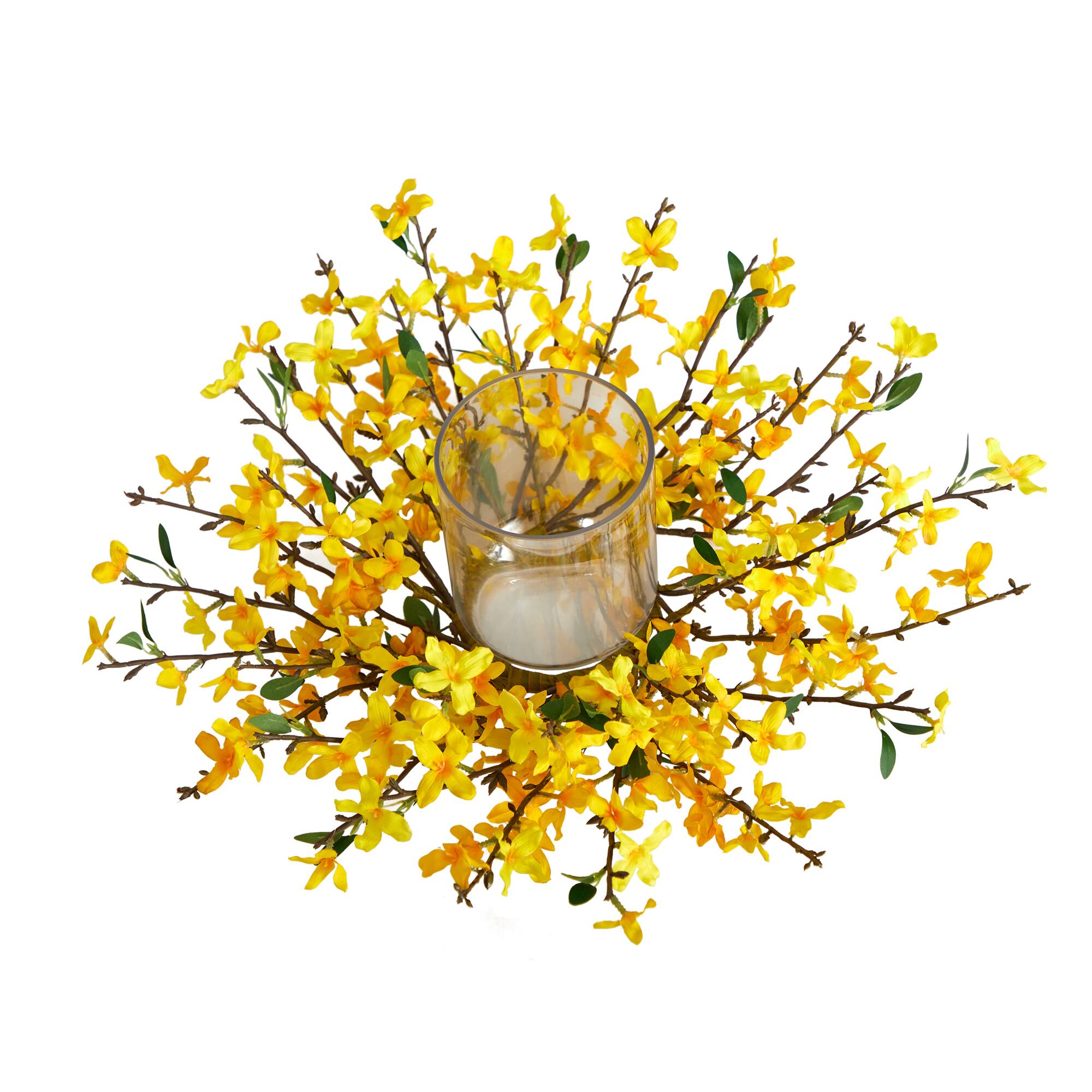 16" Artificial Forsythia Candelabrum